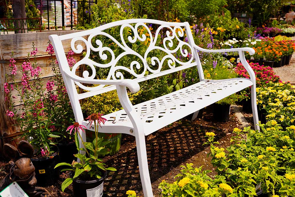 White Garden Bench