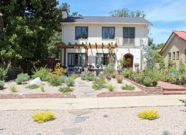 Turf Removal Landscape Upgrade Front view of lawn