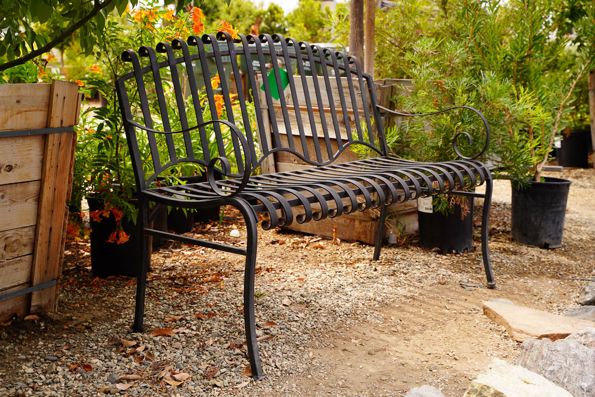 Black Outdoor Bench