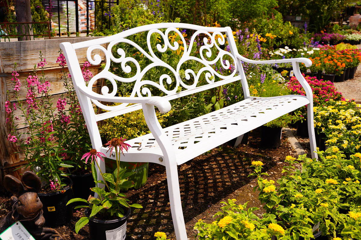 White Outdoor Bench