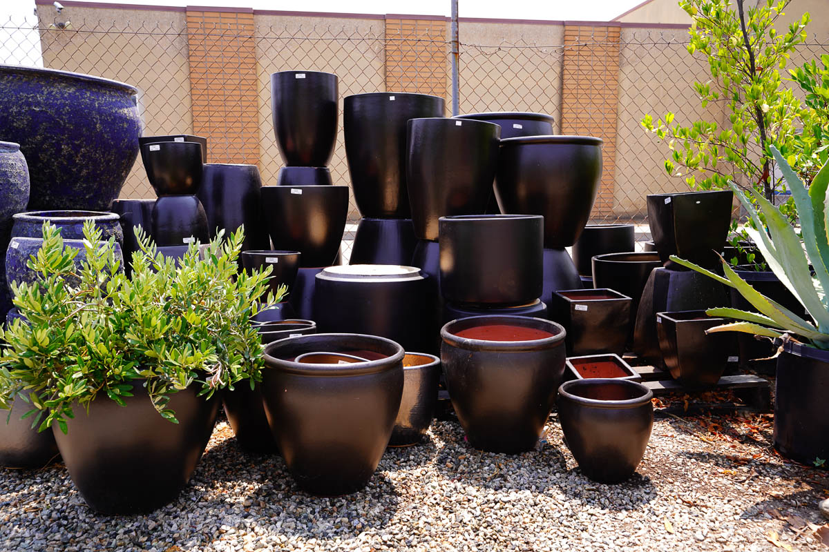 black pots