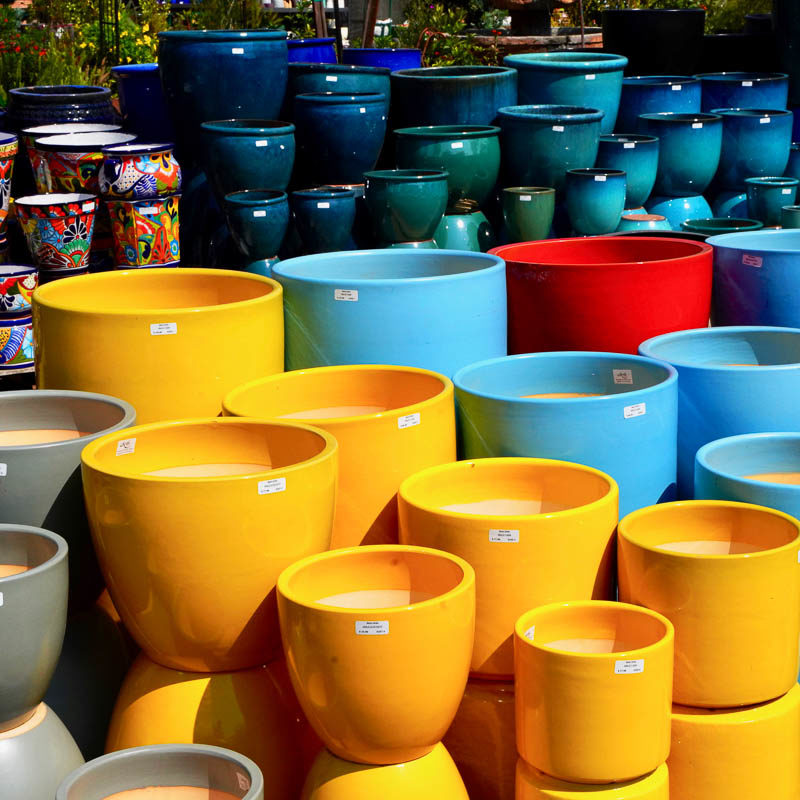 colorful pots