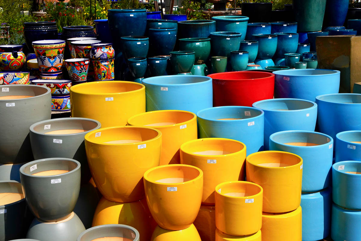 colorful pots