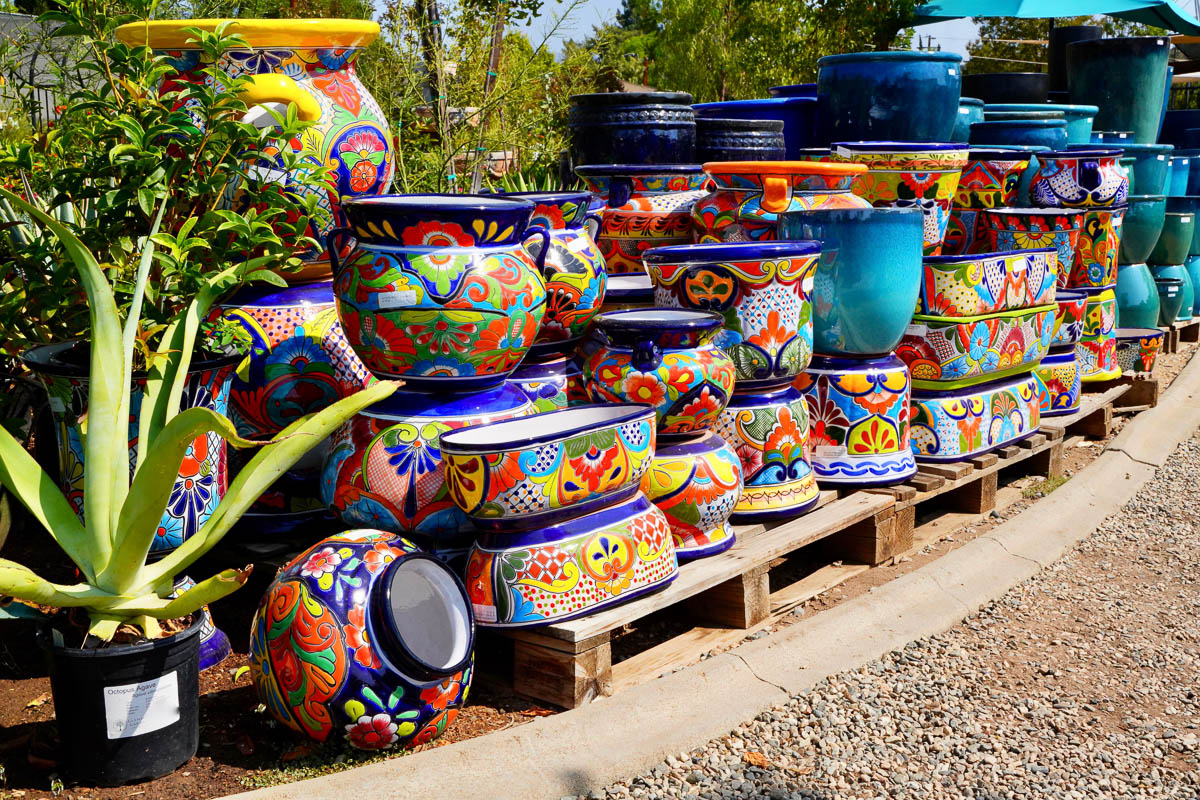 decorative colorful pots