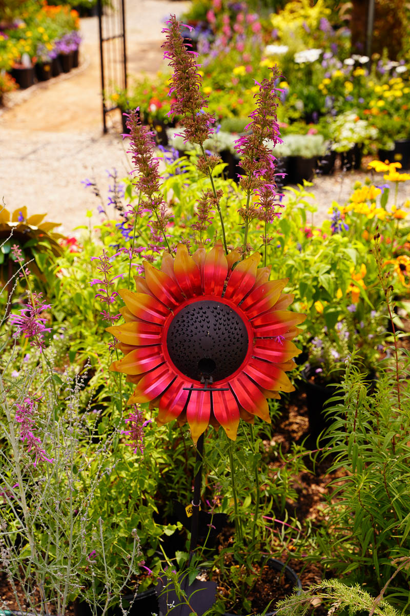 red metallic flower