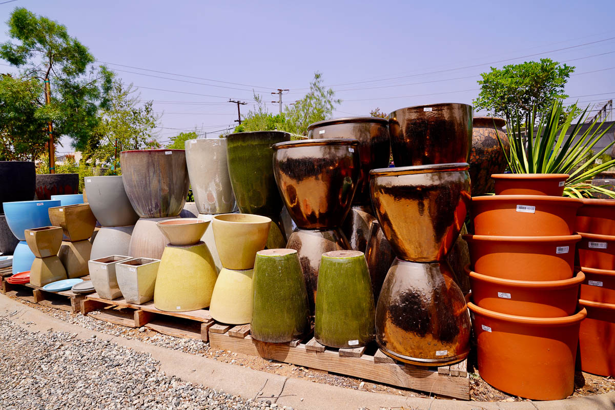 various earth toned pots